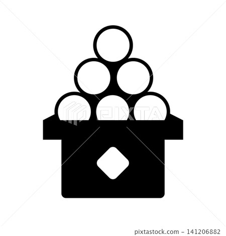 A pictogram of moon-viewing dumplings piled on a three-tiered stand as an offering. A pictogram of moon-viewing dumplings piled on a three-tiered stand as an offering. 141206882