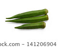 Green Okras isolated on the white background. 141206904