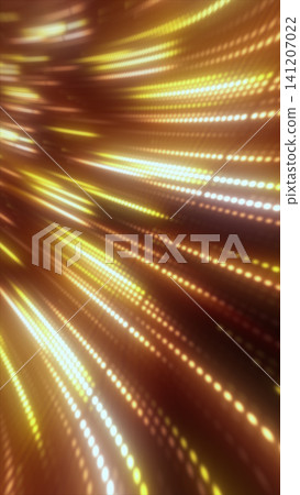 Abstract golden dotted light trails flowing in perspective, creating a warm futuristic motion and speed background. Abstract golden dotted light trails flowing in perspective, creating a warm futuristic motion and speed background. 141207022