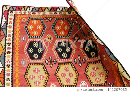 wool woven old antique Turkish rug wool woven old antique Turkish rug 141207085