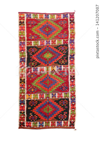 wool woven old antique Turkish rug 141207087