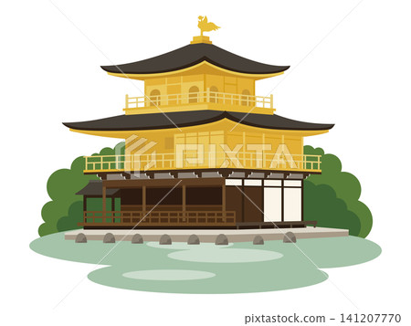 Illustration of Kinkaku-ji Temple Illustration of Kinkaku-ji Temple 141207770