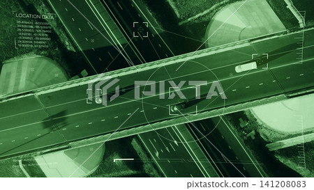 Surveillance view of vehicles on a road captured using facial recognition technology Surveillance view of vehicles on a road captured using facial recognition technology 141208083