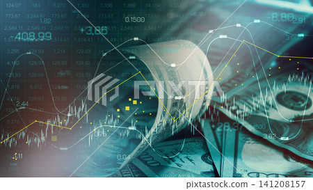 Money chart shows trends and statistics related to current market situations Money chart shows trends and statistics related to current market situations 141208157