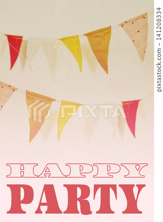 Happy birthday celebration with colorful decorations in a simple setting Happy birthday celebration with colorful decorations in a simple setting 141208334