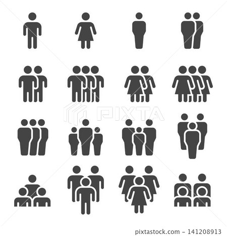 people and population solid icon set people and population solid icon set 141208913