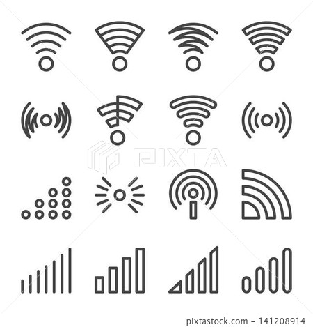 signal and wifi icon set 141208914
