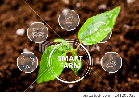 Smart farm technology is used for improving crop growth in modern agriculture Smart farm technology is used for improving crop growth in modern agriculture 141209023
