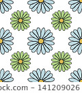 Pixel Art Daisy Seamless Pattern 141209026