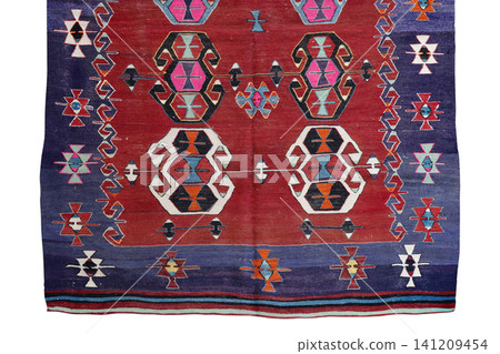 wool woven old antique Turkish rug wool woven old antique Turkish rug 141209454