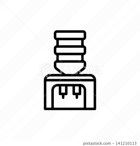 Water dispenser, cooler thin line icon. Purified water for office. Vector illustration. Water dispenser, cooler thin line icon. Purified water for office. Vector illustration. 141210113