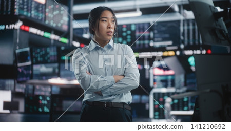 Anxious Female Stock Analyst Confronting Major Loss and Market Volatility at Workstation Anxious Female Stock Analyst Confronting Major Loss and Market Volatility at Workstation 141210692