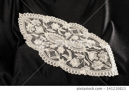decorative lace on black background decorative lace on black background 141210821
