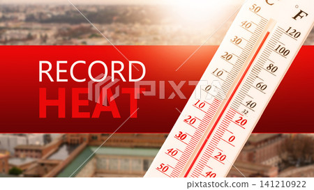 Record heat alerts across large cities during summer months caused by high temperatures and climate change effects 141210922