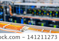 High resolution digital graphic design of bunch of orange and white wires with clean modern elements 141211273