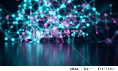 High resolution digital graphic design of blue and pink molecule on a black background with clean modern elements High resolution digital graphic design of blue and pink molecule on a black background with clean modern elements 141211302