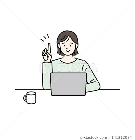 一位微笑的女性正在使用電腦。 一位微笑的女性正在使用電腦。 141212084