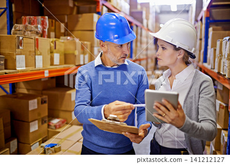 Teamwork, tablet or people in warehouse for inspection info for a delivery order, boxes or website in a plant. Online, checklist or factory workers with product, package or wholesale cargo shipping Teamwork, tablet or people in warehouse for inspection info for a delivery order, boxes or website in a plant. Online, checklist or factory workers with product, package or wholesale cargo shipping 141212127