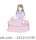 一個女人享受下午茶時間 141213195