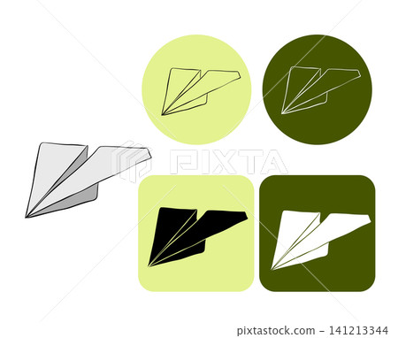 paper airplane School logotype hand drawn illustration. Vector graphic line ink art. For t-shirt printing, web design, beauty salons, posters, logo creation. holiday banner, postcard. 141213344