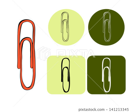 Colorful paperclip School logotype hand drawn illustration. Vector graphic line ink art. Silhouette sign for logo, print, comics, fashion, pop art, boards, design, stickers, decoration, posters Colorful paperclip School logotype hand drawn illustration. Vector graphic line ink art. Silhouette sign for logo, print, comics, fashion, pop art, boards, design, stickers, decoration, posters 141213345