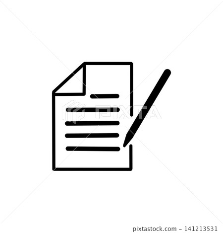Simple line art icon materials using paper and pen. Simple line art icon materials using paper and pen. 141213531