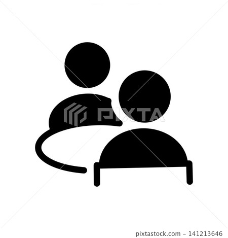 Two-person silhouette icon - Image material for groups, teams, and communication. Two-person silhouette icon - Image material for groups, teams, and communication. 141213646