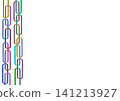Abstract Colorful Interlocking Elongated Vertical Rectangle Frames Left Border on White Background 141213927