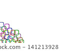 Abstract Colorful Interlocking Rounded Square Frames Corner Border on White Background 141213928