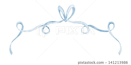 Watercolor Ribbon Border illustration with soft pastel curves and bow detail. Art of vintage frame for card templates, invitations, baby shower designs, nursery decor and gentle childhood theme. Watercolor Ribbon Border illustration with soft pastel curves and bow detail. Art of vintage frame for card templates, invitations, baby shower designs, nursery decor and gentle childhood theme. 141213986