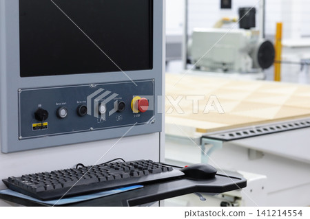 close up of CNC router control console close up of CNC router control console 141214554