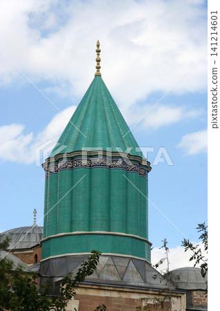 The green dome of the Rumi Tomb in Konya The green dome of the Rumi Tomb in Konya 141214601