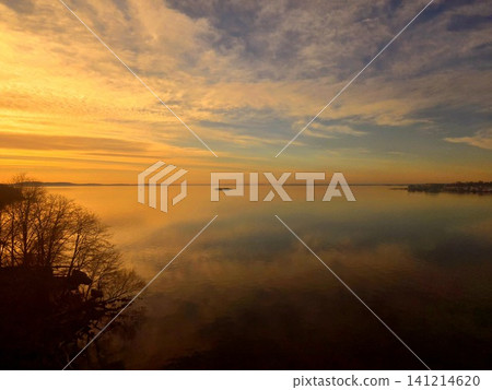 Golden Hour Sunset over Water 141214620