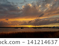 sunset over the lake 141214637