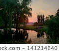Serene Lake Sunset Landscape 141214640