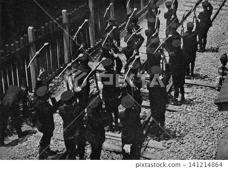 Vintage photograph: Training scene at Nagoya Railway Training School, 1933-1945. Vintage photograph: Training scene at Nagoya Railway Training School, 1933-1945. 141214864