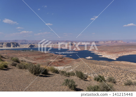Distant view of Lake Powell from the Waweep Overlook. Distant view of Lake Powell from the Waweep Overlook. 141215448