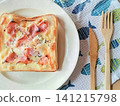 Ham and cheese toast with lots of mayonnaise Ham and cheese toast with lots of mayonnaise 141215798