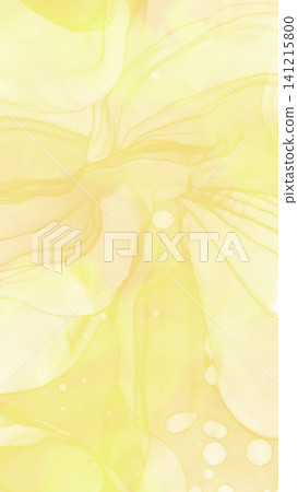 A watercolor-style abstract texture background illustration with softly blending pastel yellow colors. 141215800