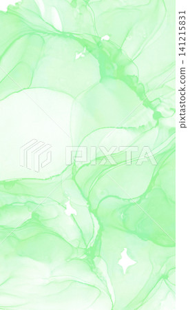 水彩風格的抽象紋理背景插圖，柔和地融合了綠色粉紅彩色調。 141215831