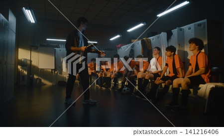 Coach Using Digital Tablet and Whiteboard to Explain Soccer Tactics Coach Using Digital Tablet and Whiteboard to Explain Soccer Tactics 141216406
