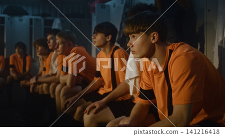 Team Meeting, Young Athletes Absorb Strategy Before Game Team Meeting, Young Athletes Absorb Strategy Before Game 141216418
