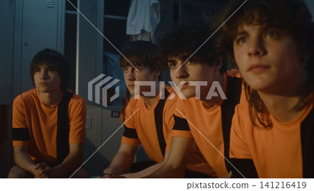 Team Meeting, Young Athletes Absorb Strategy Before Game Team Meeting, Young Athletes Absorb Strategy Before Game 141216419