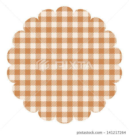 Flower-shaped gingham check coaster-style frame (Autumn/Terracotta) Transparent PNG material Flower-shaped gingham check coaster-style frame (Autumn/Terracotta) Transparent PNG material 141217264
