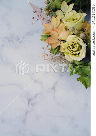Green flower wreath (marble background) Green flower wreath (marble background) 141217299