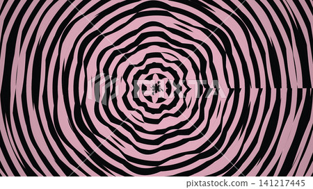 Black and pink concentric stripes pattern Black and pink concentric stripes pattern 141217445