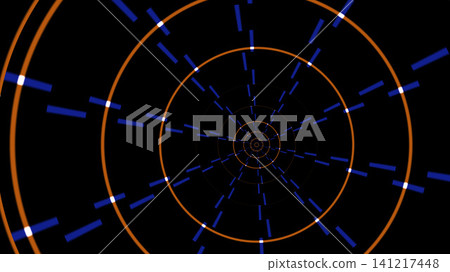 Spiral pattern with lines and circles on black Spiral pattern with lines and circles on black 141217448