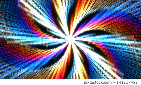 Colorful radial burst of light in bright hues 141217452