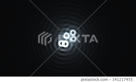 Light circles creating ripples on dark background 141217455