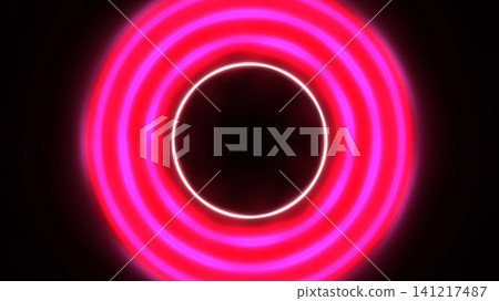 Bright pink circular pattern on dark background Bright pink circular pattern on dark background 141217487